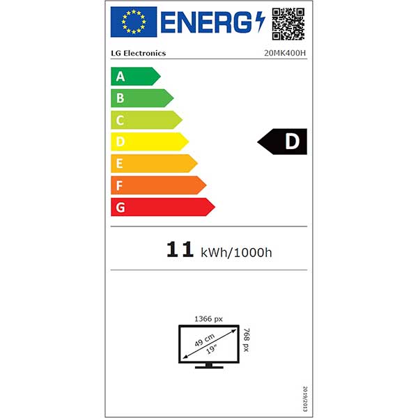 مانیتور گیمینگ 20 اینچ ال جی مدل LG 20MK400H-B